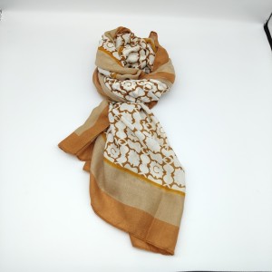 Brown cotton and linen autumn and winter outer wear shawl